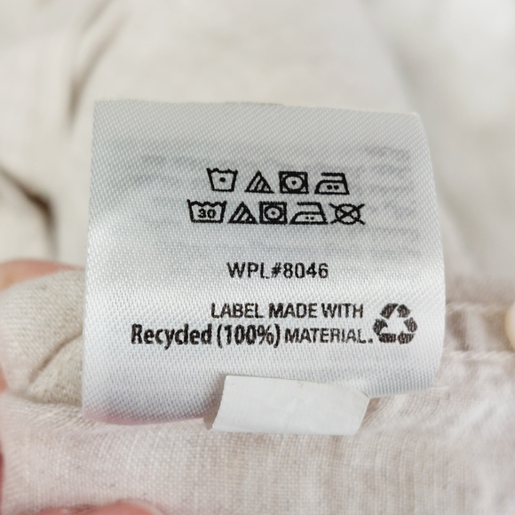 Club Room Linen Luxury Cream Taupe Button Down Long Sleeve Shirt P6289 - Picture 6 of 7